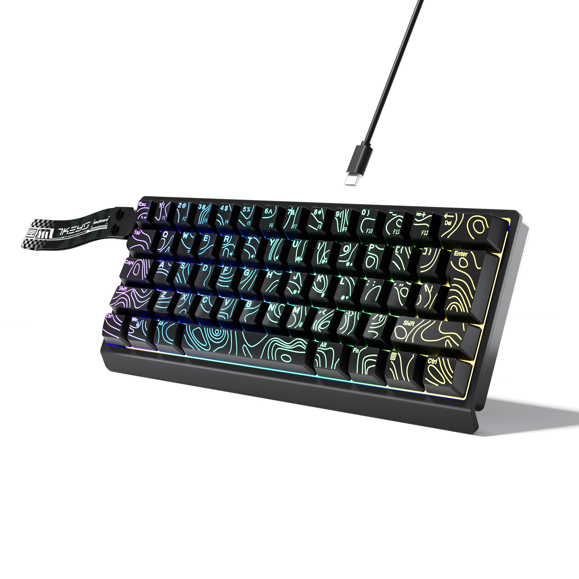 Keyboard Gaming Transparent - Keyboard Kompak 60% dengan Lampu Latar