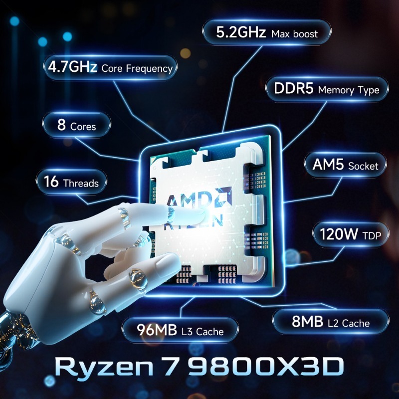 AMD Ryzen 7 9800X3D X3D Cache  - Amd Cpu Ryzen 7 ulasan dan harga
